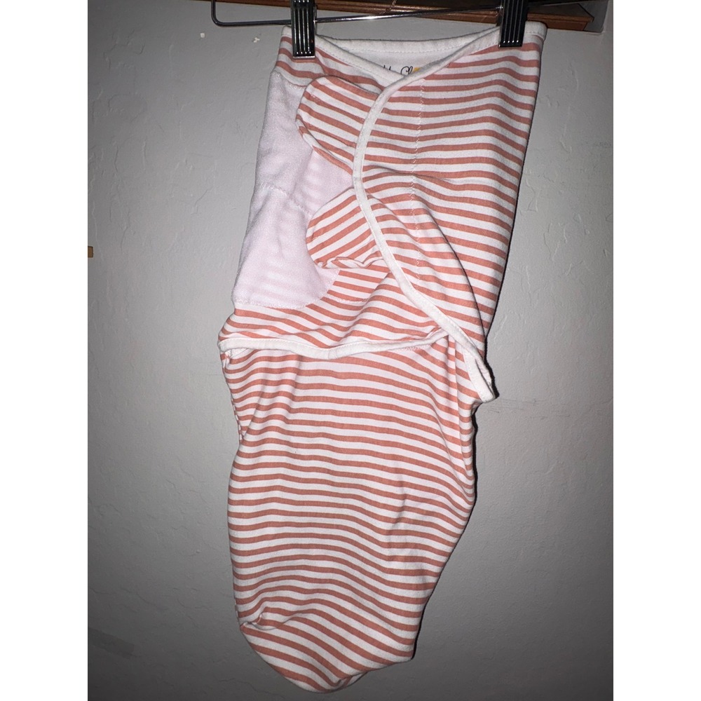 Mama Cheetah Organic Cotton Baby Swaddle Pink Stripe Small/Medium 7–14 lbs EUC